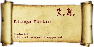 Klinga Martin névjegykártya