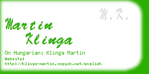 martin klinga business card